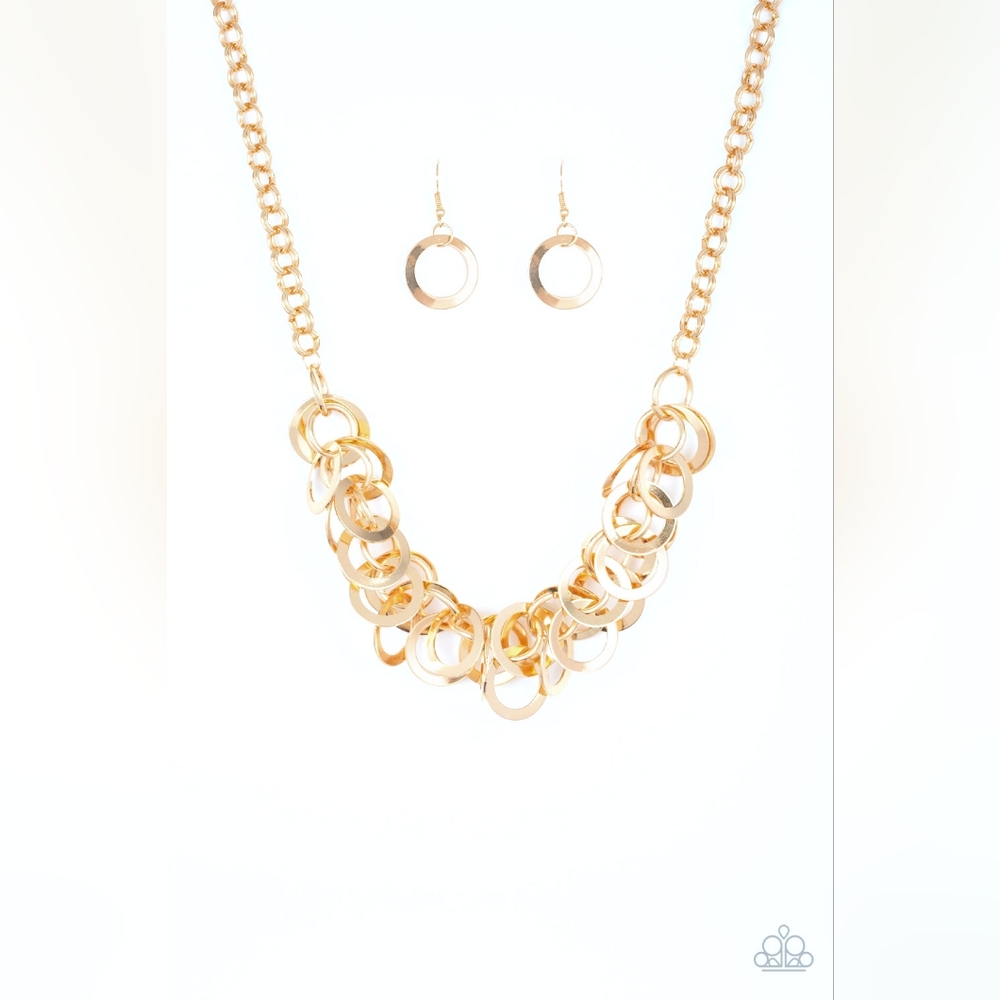 Ringing in The Bling Gold Necklace Unique Fashion Costume Jewelry Chain Links